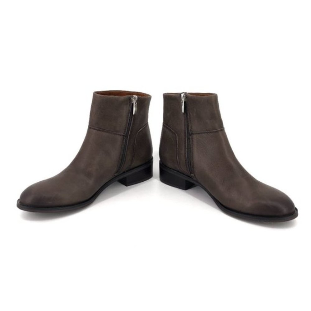 Franco Sarto Benny Burnished Leather Block Heel Ankle Booties Size 8.5 - Picture 4 of 8